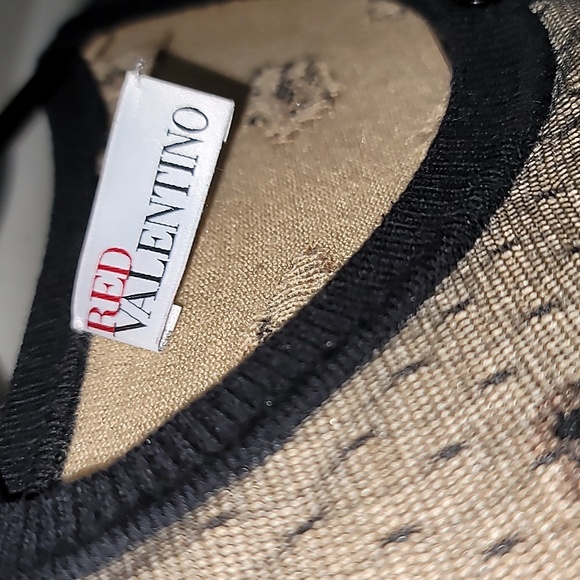 RED VALENTINO Leopard Printed Crew Neck Sweater Cardigan Button Down - Picture 9 of 16